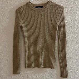 Forever 21 Taupe Ribbed Crewneck Sweater